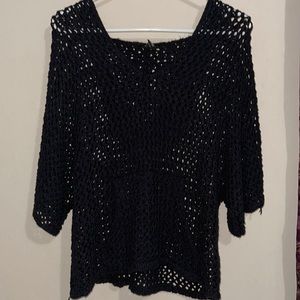 Forever 21 Women’s Black Crochet Hooded Sweater